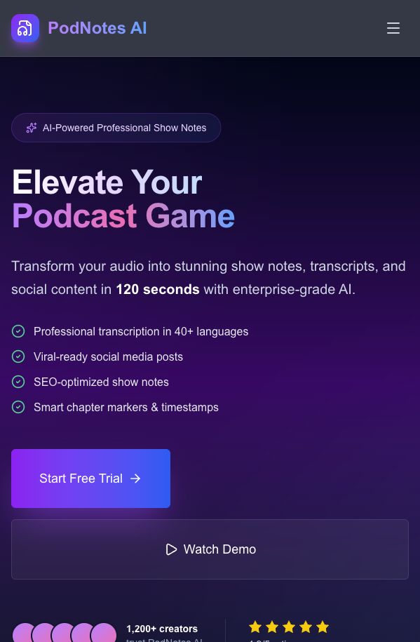 PodNotes 首页截图